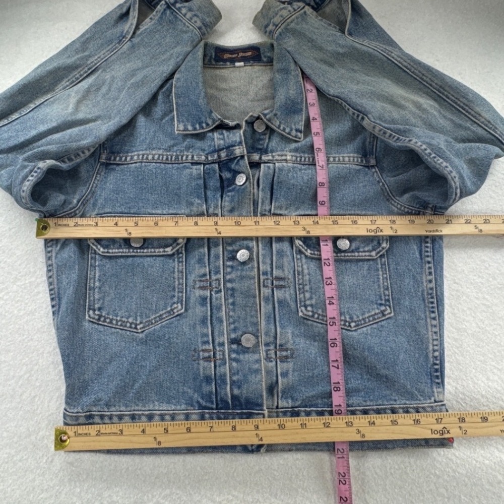 Vintage 90s Guess USA American Tradition Denim Jean Jacket Women Large USA Made - Picture 4 of 9
